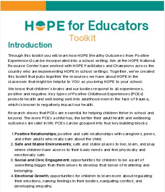 Screenshot of education toolkit.