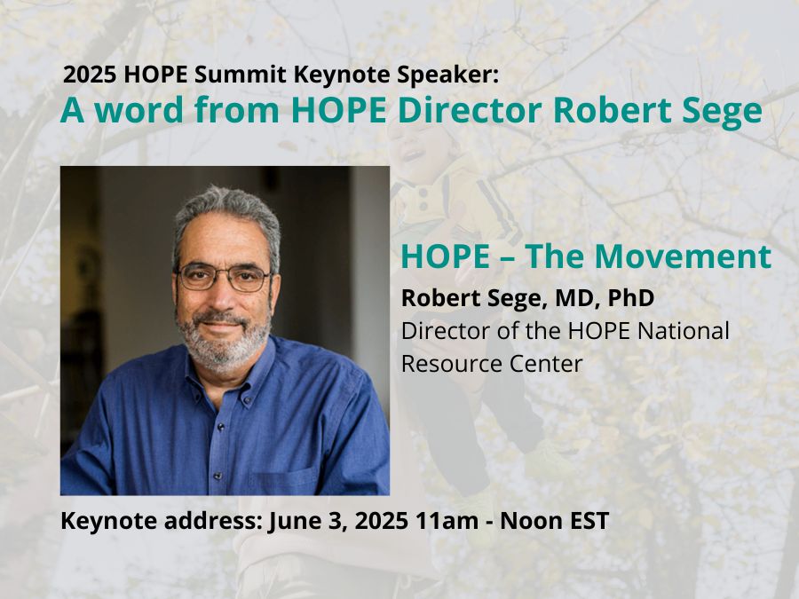 Headshot of Dr. Sege and the name of his talk, HOPE - The movement.